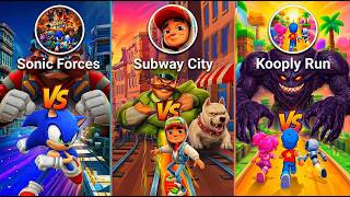 Who Runs Faster? SONIC DASH 🆚 SUBWAY SURFERS 🆚 KOOPLY RUN screenshot 4