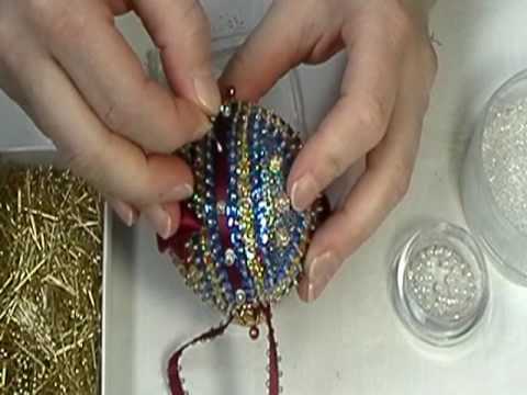 Making a Regal Burgundy Sequined Christmas Ornament