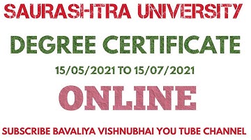 SAURASHTRA UNI Degree Form 2021