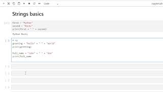 Joining Strings (Concatenation)