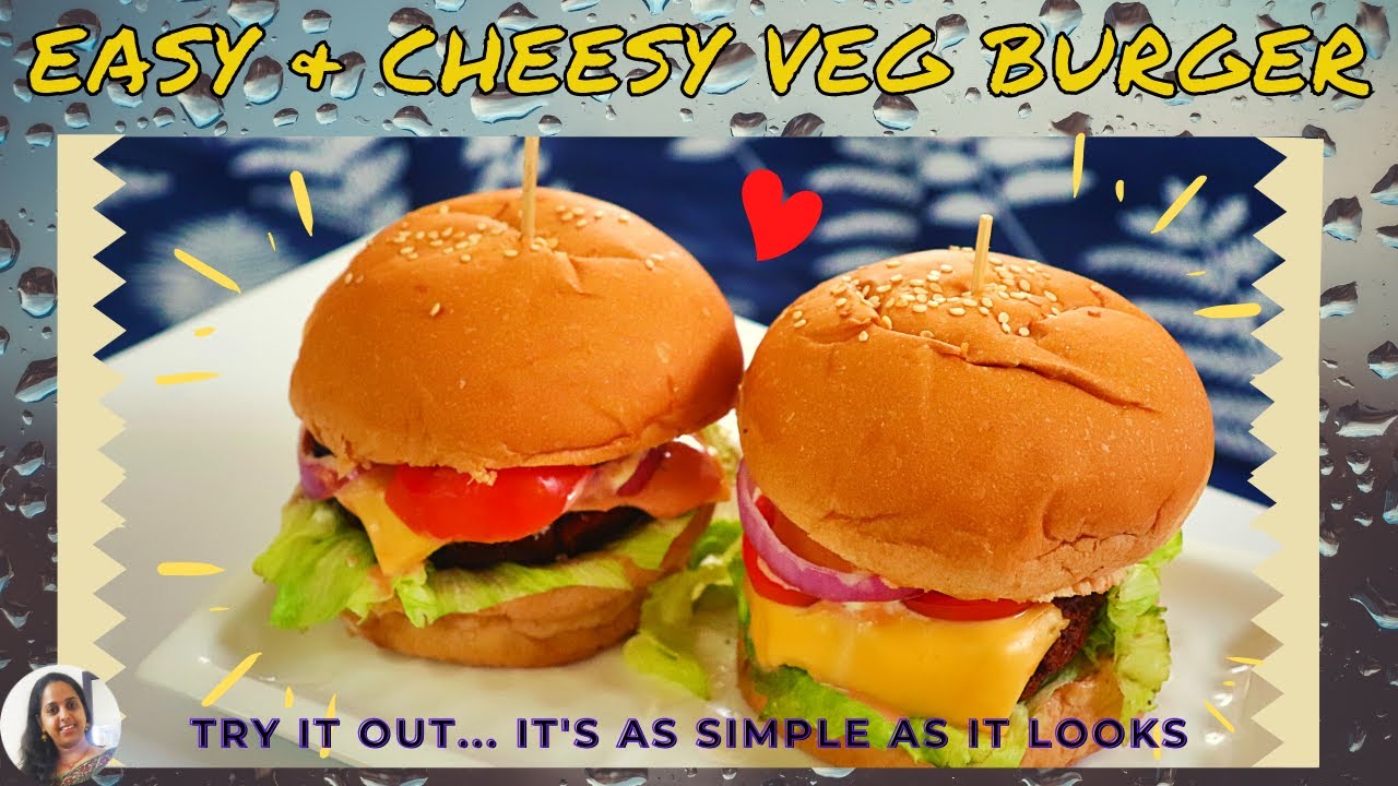 Veg Burger Mc Donald style home made burger Easy & Cheesy Veggie
