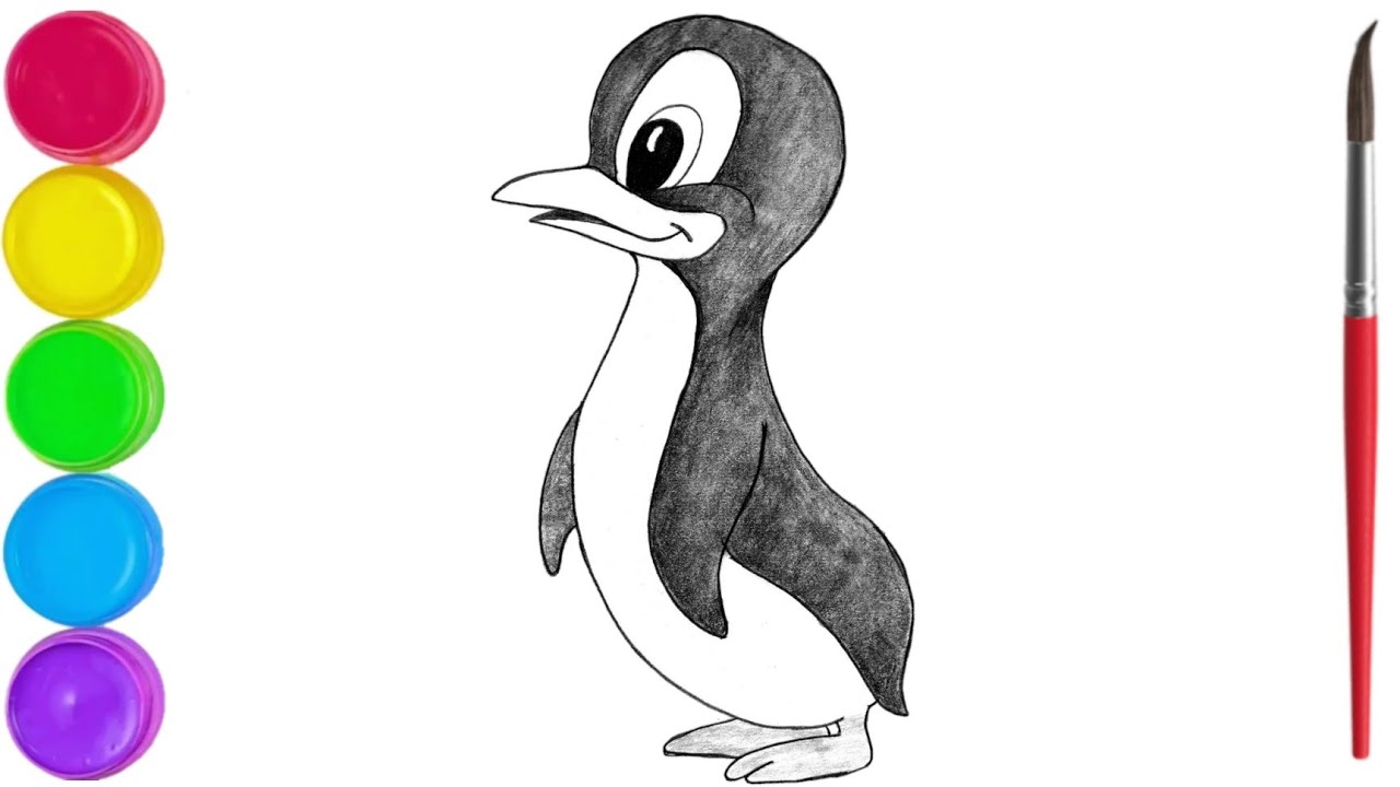 How to draw a penguin । How to draw a picture of penguin । Penguin kaise draw karen । - YouTube