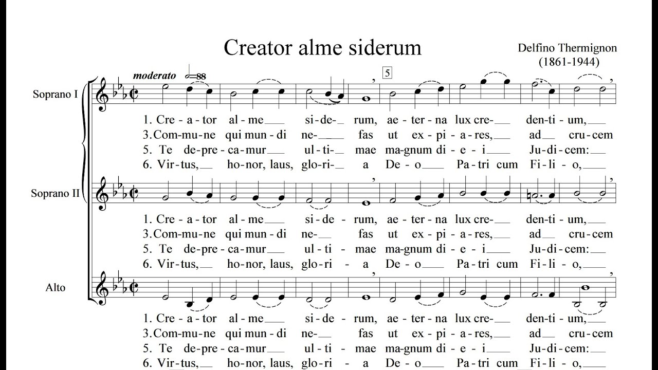 Siderum Rector Creator Alme Siderum (Thermignon) - Soprano 1 Practice Video - YouTube
