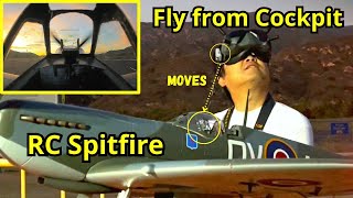 Fly RC Plane from Cockpit View Using Head Tracking FPV  Flightline Spitfire 1.6M