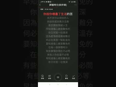 夢醒時分-伍佰（純伴奏）