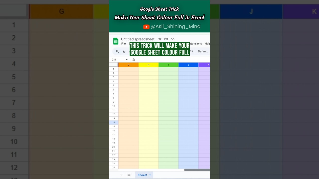 Do you Know.?🧾 You can Change Google Sheet✅ Color Into Rainbow🌈Color😍👨‍💻 