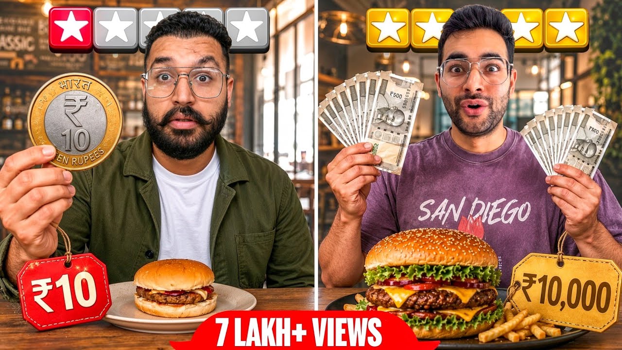 Rs 10 vs Rs 10,000 Cooking Food Challenge 😱