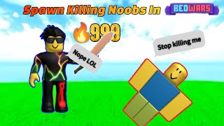 Spawned killing noobs in Roblox Bedwars | JTREALGAME
