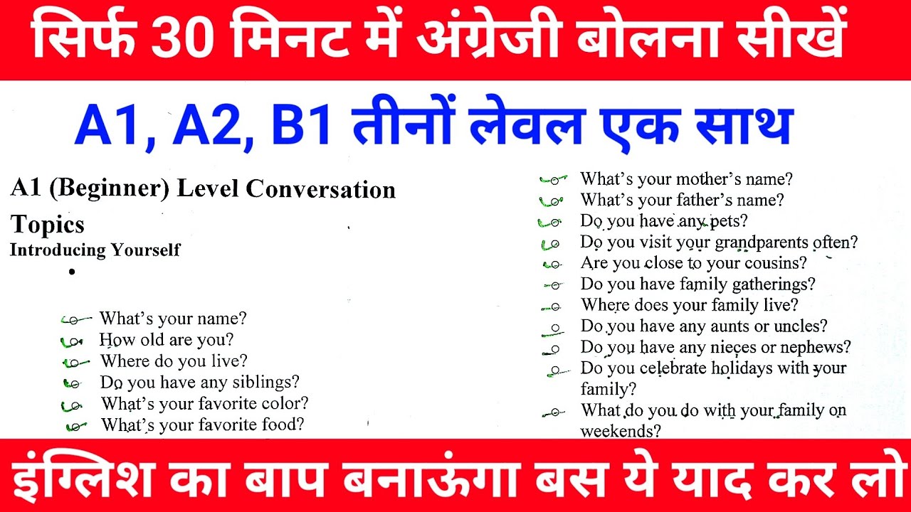 सिर्फ 30 मिनट में English बोलना सीखें 🔥// English bolna kaise sikhe // english kaise sikhe