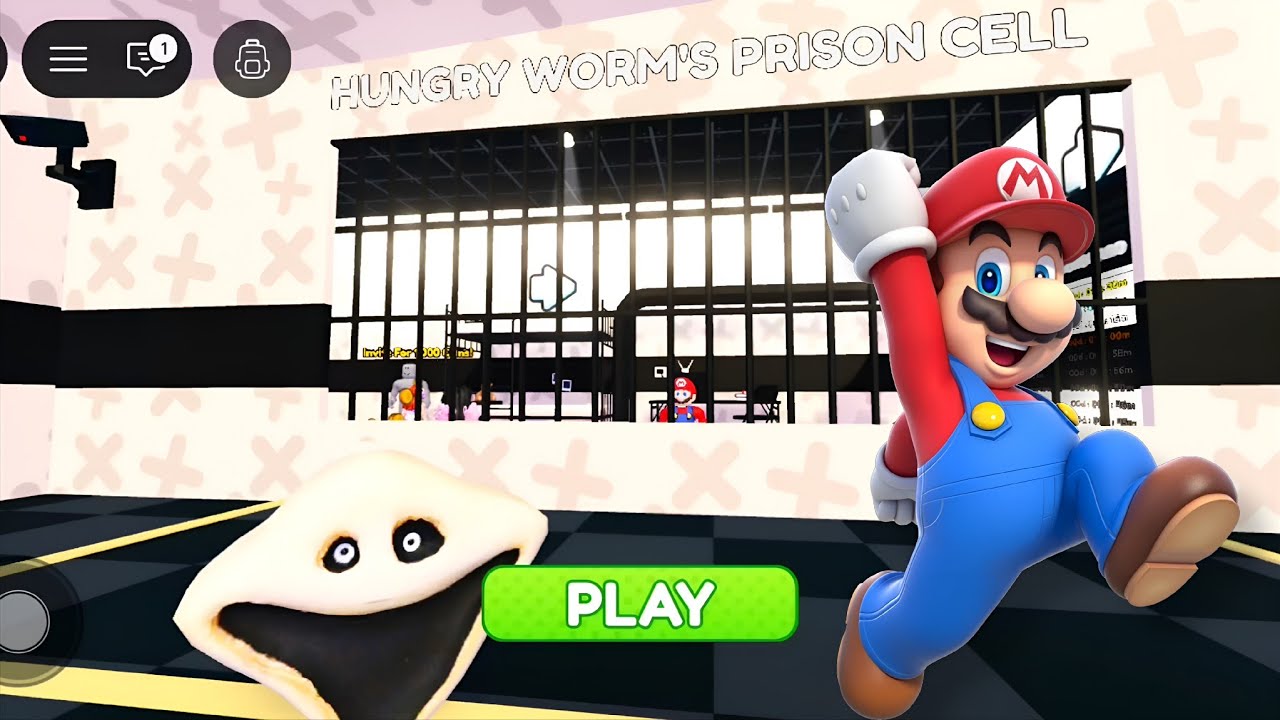 HUNGRY WORM'S PRISON RUN! (OBBY!) - Super Mario Galaxy Escapes The Worm! | Goat Gaming