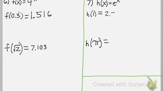 Math 111 : 4.1/4.2 #6, #7 (Precalculus Tutorial : Exponential Functions)