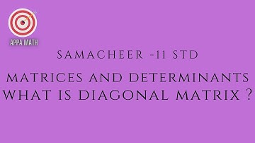 TN Samacheer - 11th Std - Matrices and Determinants  - What is Diagonal Matrix