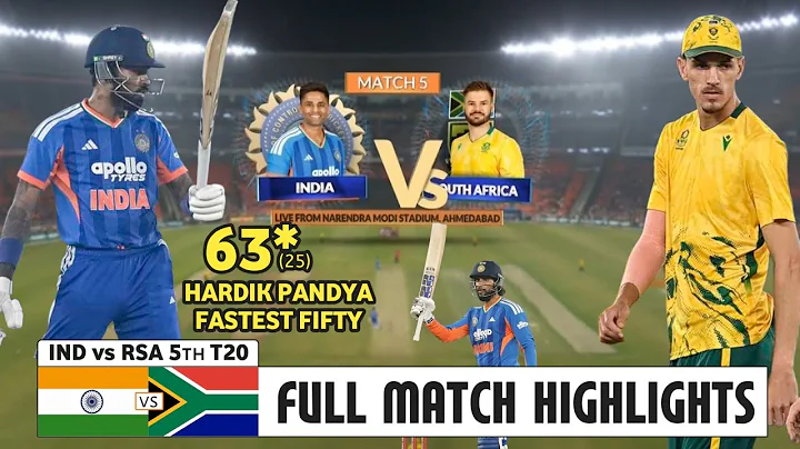 IND vs SA 5th T20 Highlights 2025 || Hardik Pandya Fastest 50 || India vs South Africa Highlights