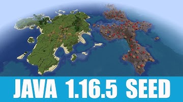 Minecraft Java 1.16.5 Seed: Spawn in an island village with mushroom island right next to it