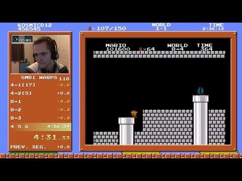 Super Mario Bros Speedrun World record by Darbian has an almost