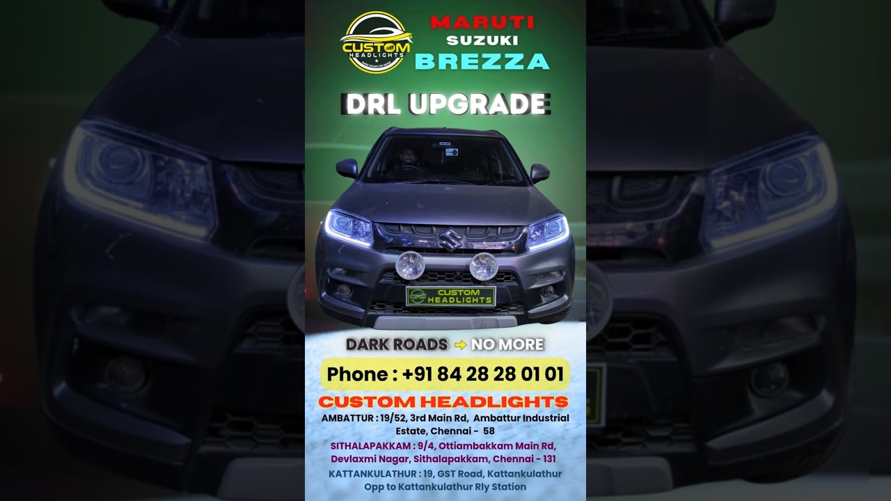 Next-Level Look for Brezza | White + Yellow DRL with Matrix Turn Signal 