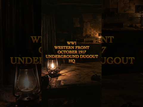 WW1 Dugout HQ Sleep Ambience| Rain & Distant Artillery  #sleepsounds #ww1 #war