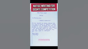 Notice Writing For Debate Competition|Letter writing|#ruqiyah #learning