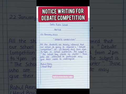 Notice Writing For