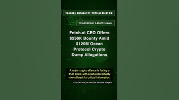 🧐👉 Fetch.ai CEO Offers $250K Bounty Amid $120M Ocean Protocol Crypto Dump Allegations #QixNewsAI
