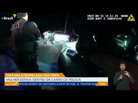 Trem atinge viatura nos EUA; uma mulher foi ferida