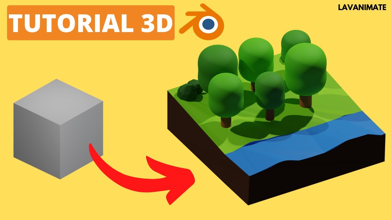 TUTORIAL MODELING 3D HUTAN MINI DI BLENDER 3D | TUTORIAL PEMULA BLENDER ...