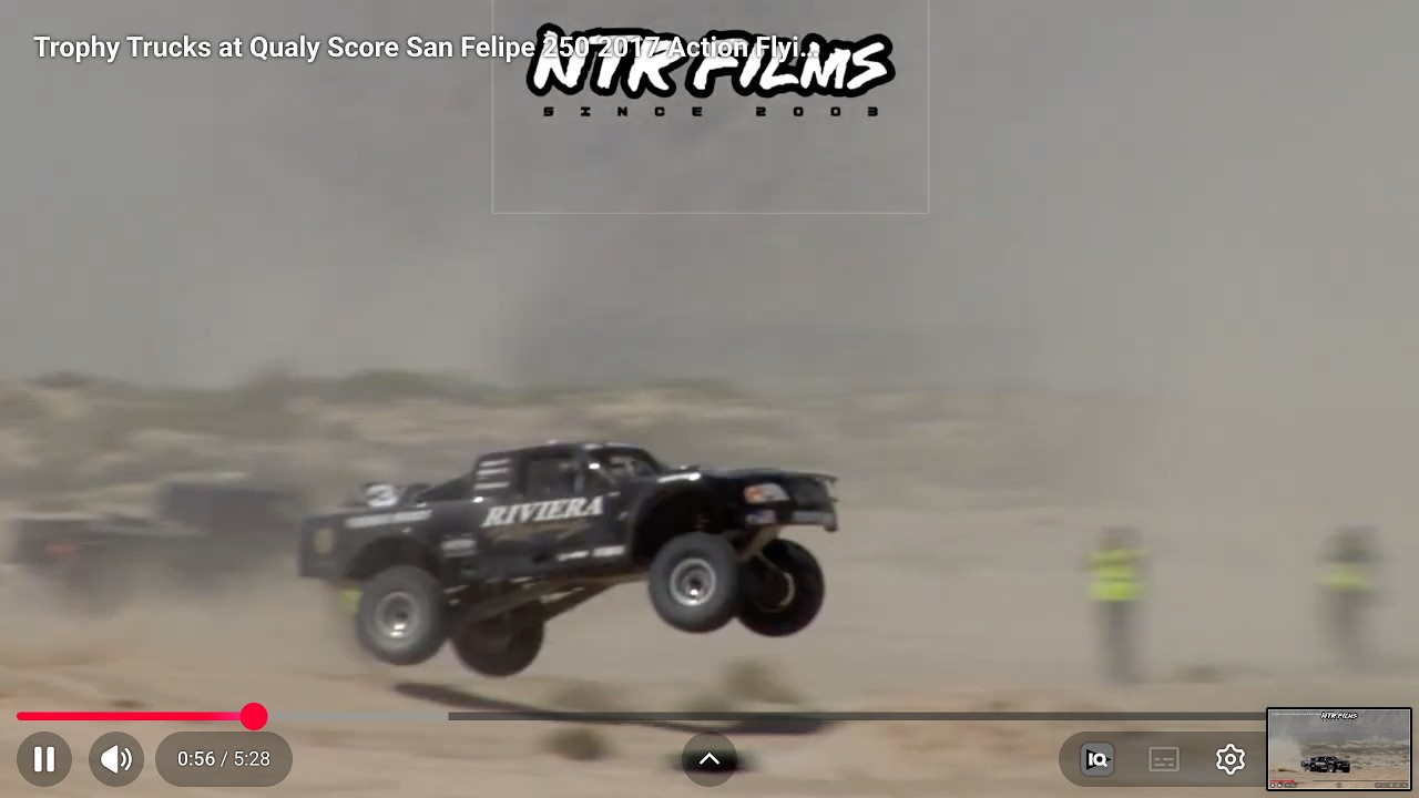 Trophy Trucks at Qualy Score San Felipe 250 2017 Action Flying Trucks