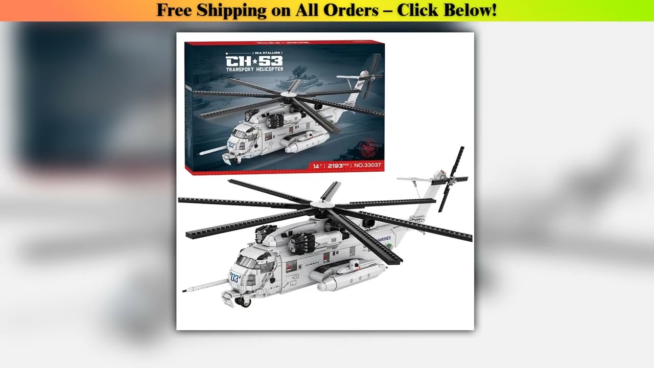 CH-53E Transport Helicopter Building Blocks Army Plane Military Fighter Model Assembly Bricks
