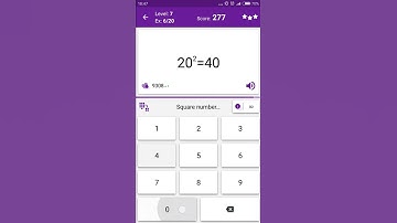 Math Tricks - Training mode - square numbers between 20 and 29 - level 007 (Number Keyboard)