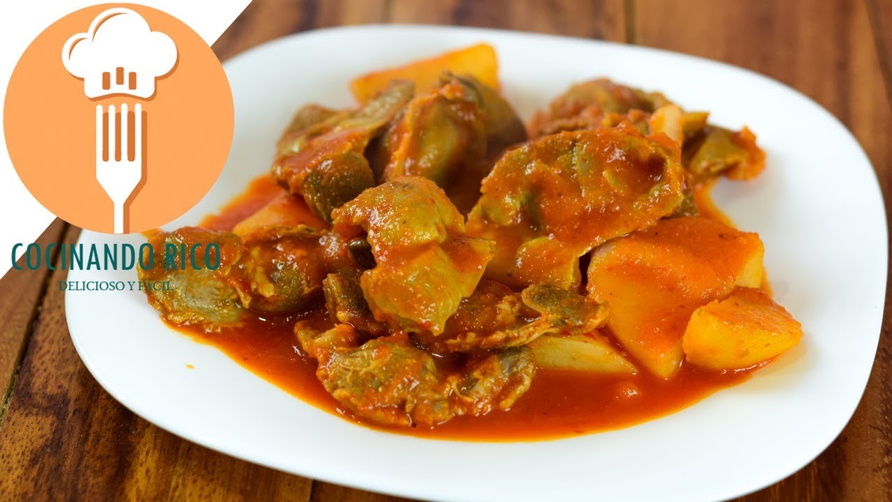 Mollejas de Pollo con Papas en salsa roja