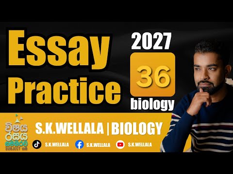 BIOLOGY |Weekly Essay 36 + TM Discussion | SK WELLALA | 