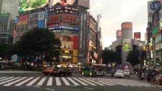 Shibuya Station intersection on time lapse