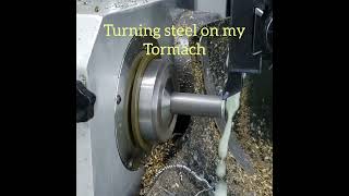 Turning steel on my #Tormach #rapidturn #machinist #cncmachinist #cncmachining #mill #machinistlife