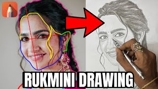 Rukmani Vasanth drawing from Madharaasi | Loomis method HACK !! 
