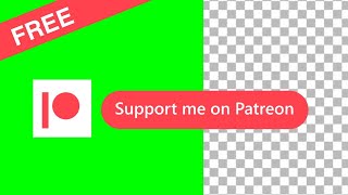 Button "Support me on Patreon" | green screen, transparent background Free Download