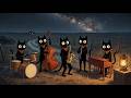 One Lantern, Plenty of Room. Black Cats Quiet Vintage Noir Jazz under the Milky Way