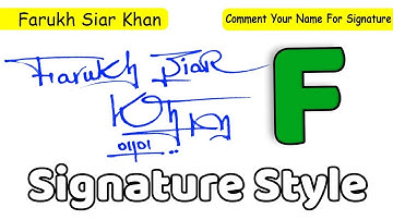 ✔️ Farukh Siar Khan Name Signature Style Request Done