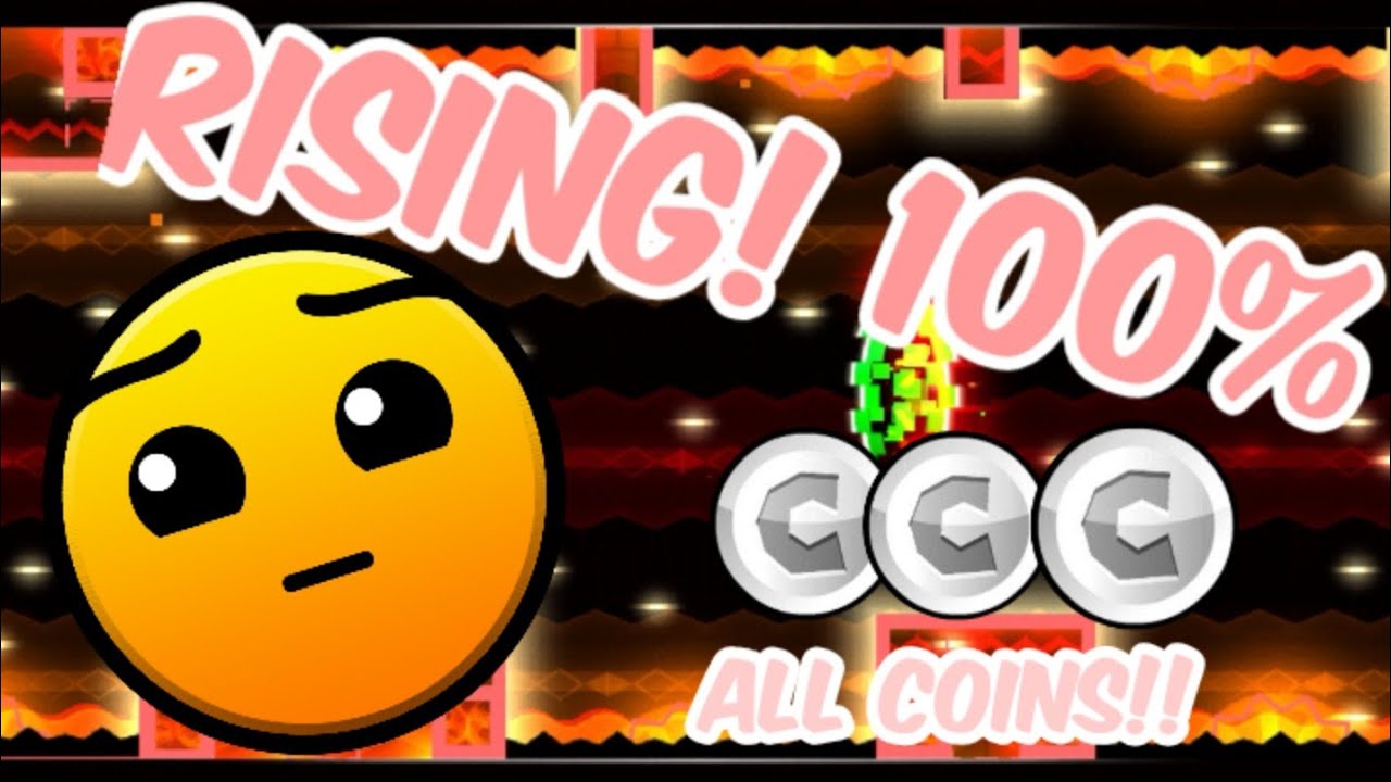 Geometry Dash-"RISING"100% (All Coins) By Alderite [GD] EmirHazeemIsTrash