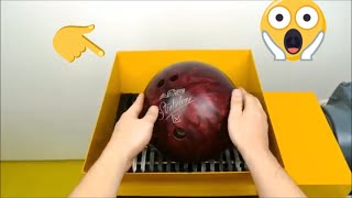 BOWLING BALL INTO THE SHREDDING MACHINE  | SHREDDING