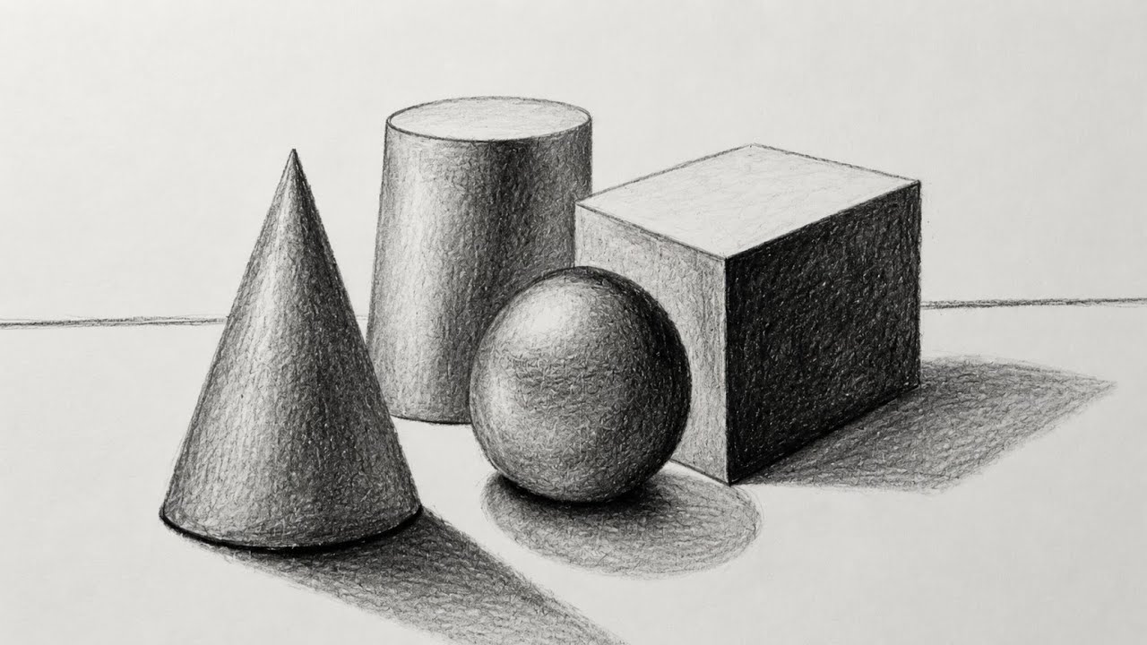 How to Draw Basic Shapes with Shading | Pencil Drawing Tutorial for ...