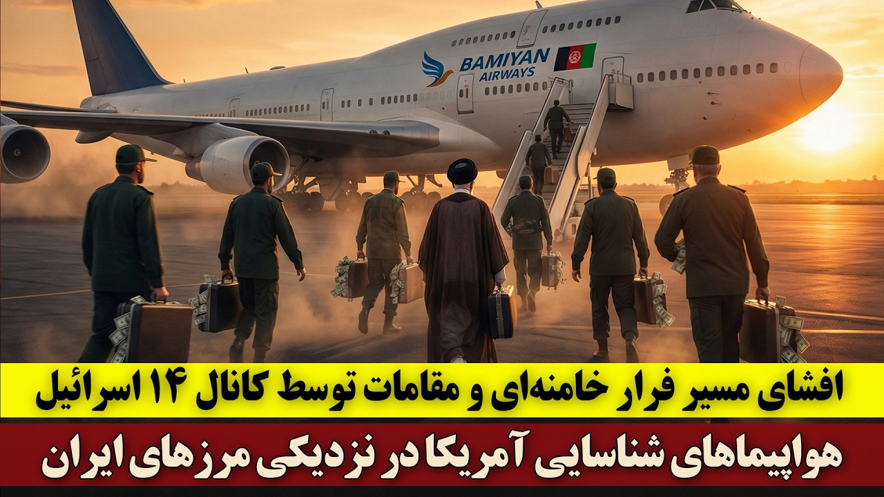 افشای مسیر فرار خامنه‌ای و مقامات در کانال ۱۴ | هواپیماهای شناسایی آمریکا در نزدیکی مرزهای ایران