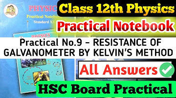 Class 12th Physics Practical Notebook|| Experiment no 9 Resistance Of galvanometer by kelvins meth||
