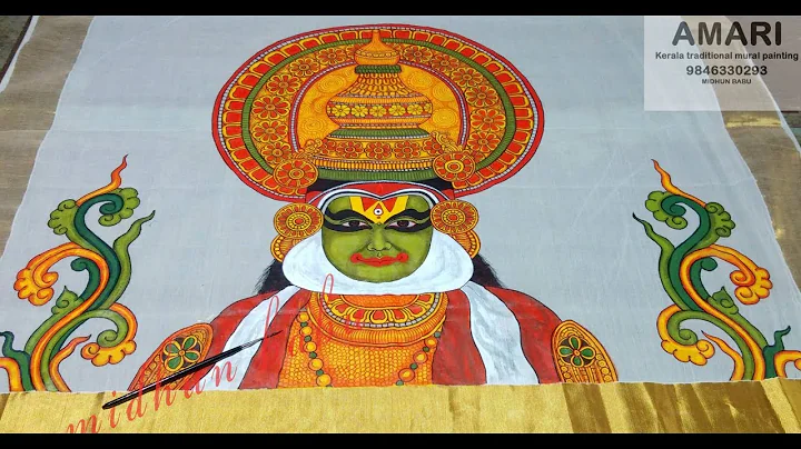 SIMPLE Fabric Painting / Mural Design /Kerala Mural Painting / STEP by STEP Painting for Beginners