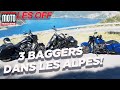 Trois baggers dans les alpes  off moto magazine