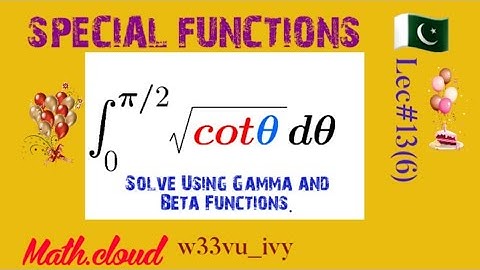 #special_functions #examples #lec_13(6) SOLVE USING GAMMA AND BETA FUNCTIONS. LEC _13(6) URDU/HINDI