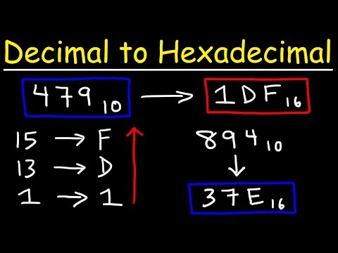 Video: Cum Se Convertește De La Zecimal La Hexazecimal