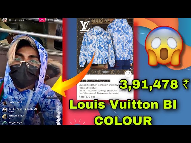 Mc stan Louis Vuitton jacket 3,91,478 ₹  MC STAN TODAY INSTAGRAM LIVE ! 