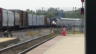 2 Train Meet! EB BNSF Manifest & EB Amtrak Southwest Chief At Galesburg , IL 9-10-24 1:49 PM