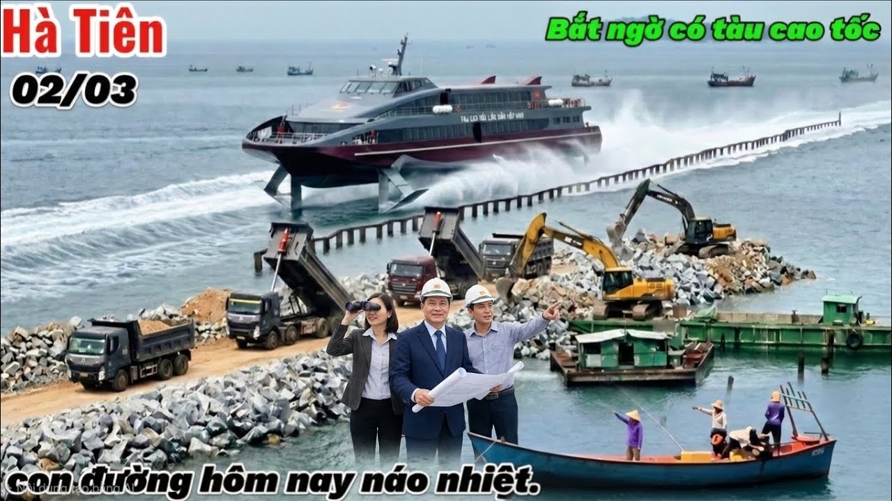 Công trình thần tốc xuyên biển ngày đêm sôi nổi được giám sát của kỹ sư