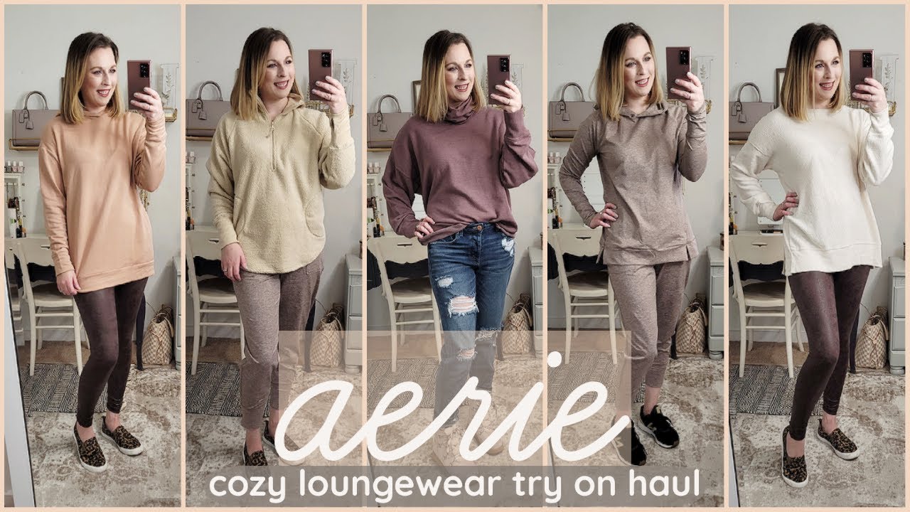 Aerie Loungewear + Athleisure Cozy Try On Haul | Comfy Hoodies, Lounge  Pants, & More | Lindsey Loves
